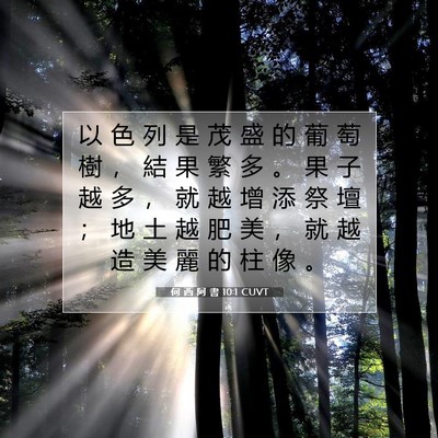 Picture 07 - 何 西 阿 書 10:1 CUVT - 以 色 列 是 茂 盛 的 葡 萄 樹 ， 結 - Bible Verse Picture