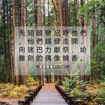 Picture 07 - 何 西 阿 書 11:2 CUVT - 先 知 越 發 招 呼 他 們 ， 他 們 越 - Bible Verse Picture