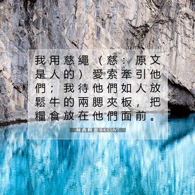 Picture 07 - 何 西 阿 書 11:4 CUVT - 我 用 慈 繩 （ 慈 ： 原 文 是 人 的 - Bible Verse Picture