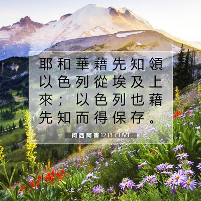 Picture 07 - 何 西 阿 書 12:13 CUVT - 耶 和 華 藉 先 知 領 以 色 列 從 埃 - Bible Verse Picture