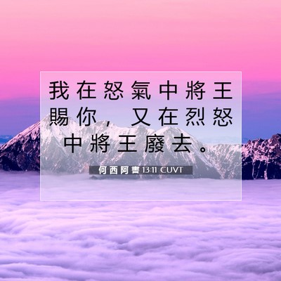 Picture 07 - 何 西 阿 書 13:11 CUVT - 我 在 怒 氣 中 將 王 賜 你 ， 又 在 - Bible Verse Picture