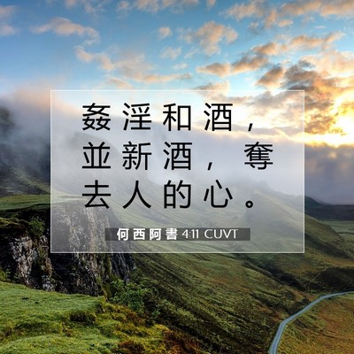 Picture 07 - 何 西 阿 書 4:11 CUVT - 姦 淫 和 酒 ， 並 新 酒 ， 奪 去 人 - Bible Verse Picture