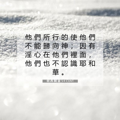 Picture 07 - 何 西 阿 書 5:4 CUVT - 他 們 所 行 的 使 他 們 不 能 歸 向 - Bible Verse Picture