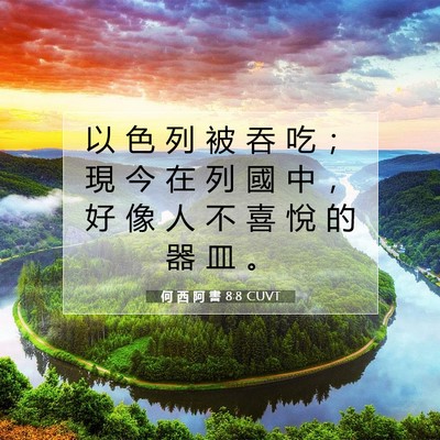 Picture 07 - 何 西 阿 書 8:8 CUVT - 以 色 列 被 吞 吃 ； 現 今 在 列 國 - Bible Verse Picture