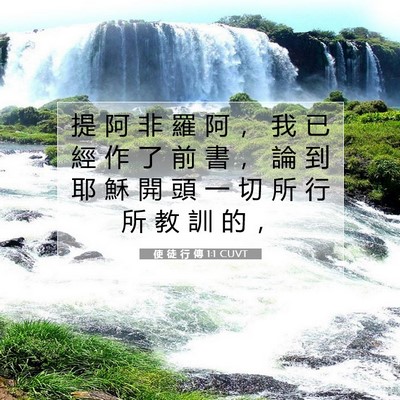 Picture 07 - 使 徒 行 傳 1:1 CUVT - 提 阿 非 羅 阿 ， 我 已 經 作 了 前 - Bible Verse Picture