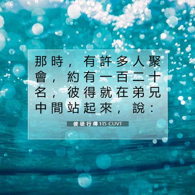 Picture 07 - 使 徒 行 傳 1:15 CUVT - 那 時 ， 有 許 多 人 聚 會 ， 約 有 - Bible Verse Picture