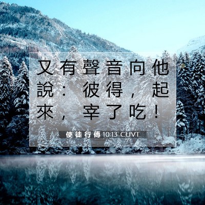 Picture 07 - 使 徒 行 傳 10:13 CUVT - 又 有 聲 音 向 他 說 ： 彼 得 ， 起 - Bible Verse Picture