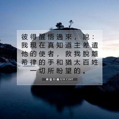 Picture 07 - 使 徒 行 傳 12:11 CUVT - 彼 得 醒 悟 過 來 ， 說 ： 我 現 在 - Bible Verse Picture