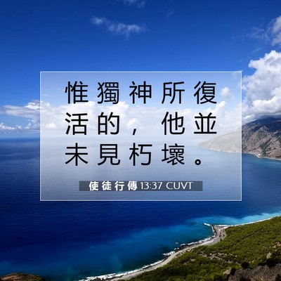 Picture 07 - 使 徒 行 傳 13:37 CUVT - 惟 獨 神 所 復 活 的 ， 他 並 未 見 - Bible Verse Picture