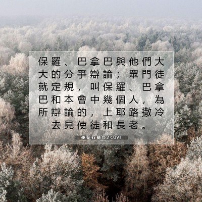 Picture 07 - 使 徒 行 傳 15:2 CUVT - 保 羅 、 巴 拿 巴 與 他 們 大 大 的 - Bible Verse Picture
