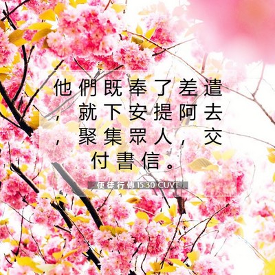 Picture 07 - 使 徒 行 傳 15:30 CUVT - 他 們 既 奉 了 差 遣 ， 就 下 安 提 - Bible Verse Picture