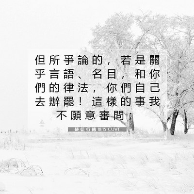 Picture 07 - 使 徒 行 傳 18:15 CUVT - 但 所 爭 論 的 ， 若 是 關 乎 言 語 - Bible Verse Picture