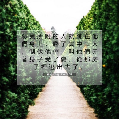 Picture 07 - 使 徒 行 傳 19:16 CUVT - 惡 鬼 所 附 的 人 就 跳 在 他 們 身 - Bible Verse Picture