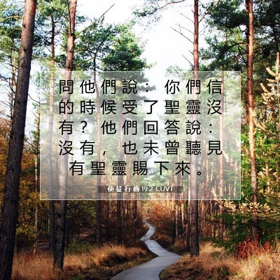 Picture 07 - 使 徒 行 傳 19:2 CUVT - 問 他 們 說 ： 你 們 信 的 時 候 受 - Bible Verse Picture