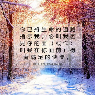 Picture 07 - 使 徒 行 傳 2:28 CUVT - 你 已 將 生 命 的 道 路 指 示 我 ， - Bible Verse Picture