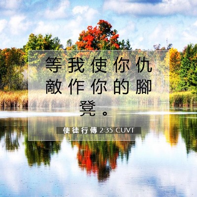Picture 07 - 使 徒 行 傳 2:35 CUVT - 等 我 使 你 仇 敵 作 你 的 腳 凳 - Bible Verse Picture