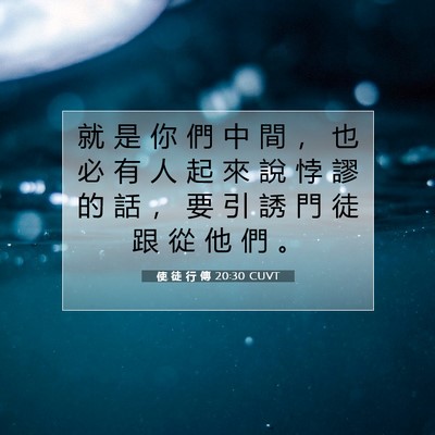 Picture 07 - 使 徒 行 傳 20:30 CUVT - 就 是 你 們 中 間 ， 也 必 有 人 起 - Bible Verse Picture
