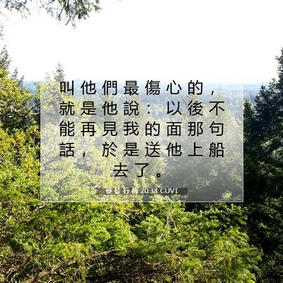 Picture 07 - 使 徒 行 傳 20:38 CUVT - 叫 他 們 最 傷 心 的 ， 就 是 他 說 - Bible Verse Picture