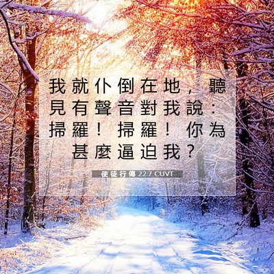 Picture 07 - 使 徒 行 傳 22:7 CUVT - 我 就 仆 倒 在 地 ， 聽 見 有 聲 音 - Bible Verse Picture