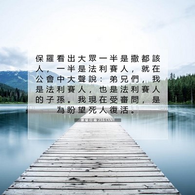 Picture 07 - 使 徒 行 傳 23:6 CUVT - 保 羅 看 出 大 眾 一 半 是 撒 都 該 - Bible Verse Picture