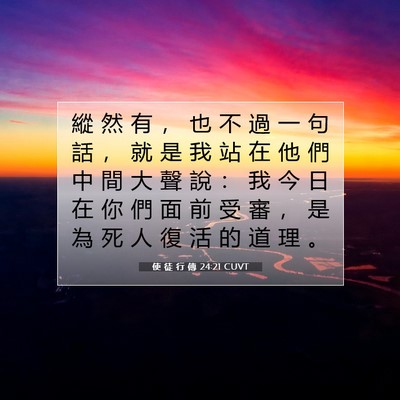 Picture 07 - 使 徒 行 傳 24:21 CUVT - 縱 然 有 ， 也 不 過 一 句 話 ， 就 - Bible Verse Picture