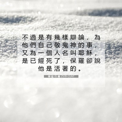 Picture 07 - 使 徒 行 傳 25:19 CUVT - 不 過 是 有 幾 樣 辯 論 ， 為 他 們 - Bible Verse Picture