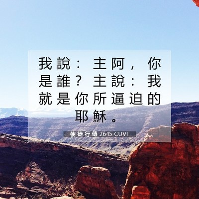 Picture 07 - 使 徒 行 傳 26:15 CUVT - 我 說 ： 主 阿 ， 你 是 誰 ？ 主 說 - Bible Verse Picture