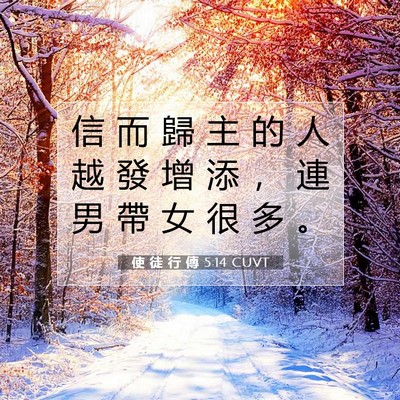 Picture 07 - 使 徒 行 傳 5:14 CUVT - 信 而 歸 主 的 人 越 發 增 添 ， 連 - Bible Verse Picture