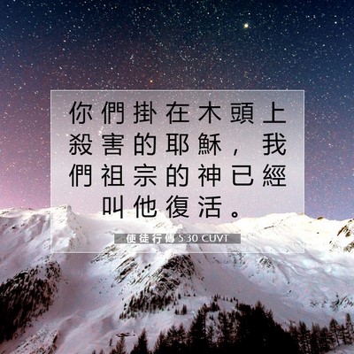 Picture 07 - 使 徒 行 傳 5:30 CUVT - 你 們 掛 在 木 頭 上 殺 害 的 耶 穌 - Bible Verse Picture