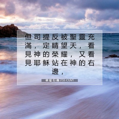 Picture 07 - 使 徒 行 傳 7:55 CUVT - 但 司 提 反 被 聖 靈 充 滿 ， 定 睛 - Bible Verse Picture