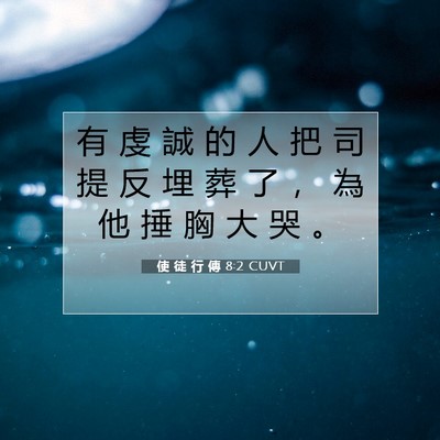 Picture 07 - 使 徒 行 傳 8:2 CUVT - 有 虔 誠 的 人 把 司 提 反 埋 葬 了 - Bible Verse Picture