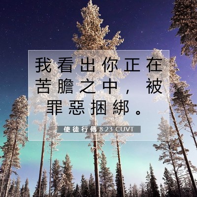 Picture 07 - 使 徒 行 傳 8:23 CUVT - 我 看 出 你 正 在 苦 膽 之 中 ， 被 - Bible Verse Picture