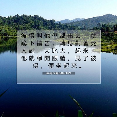Picture 07 - 使 徒 行 傳 9:40 CUVT - 彼 得 叫 他 們 都 出 去 ， 就 跪 下 - Bible Verse Picture