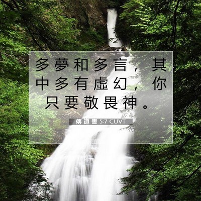 Picture 07 - 傳 道 書 5:7 CUVT - 多 夢 和 多 言 ， 其 中 多 有 虛 幻 - Bible Verse Picture