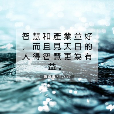 Picture 07 - 傳 道 書 7:11 CUVT - 智 慧 和 產 業 並 好 ， 而 且 見 天 - Bible Verse Picture