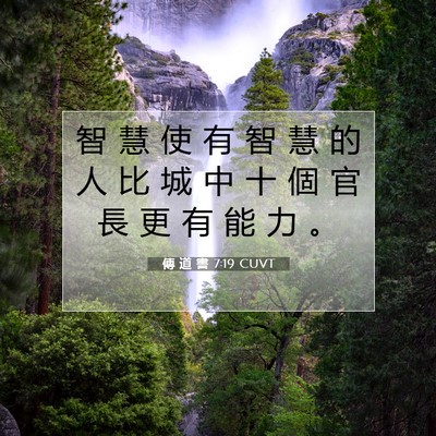 Picture 07 - 傳 道 書 7:19 CUVT - 智 慧 使 有 智 慧 的 人 比 城 中 十 - Bible Verse Picture