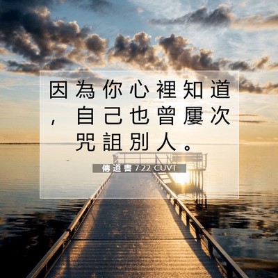 Picture 07 - 傳 道 書 7:22 CUVT - 因 為 你 心 裡 知 道 ， 自 己 也 曾 - Bible Verse Picture