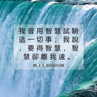 Picture 07 - 傳 道 書 7:23 CUVT - 我 曾 用 智 慧 試 驗 這 一 切 事 ； - Bible Verse Picture
