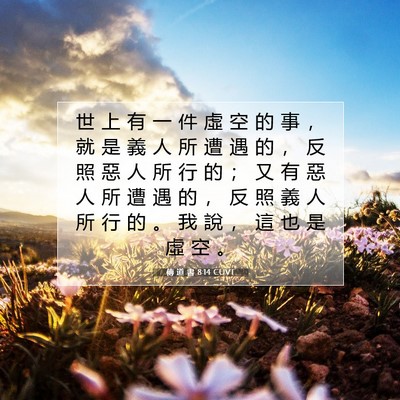 Picture 07 - 傳 道 書 8:14 CUVT - 世 上 有 一 件 虛 空 的 事 ， 就 是 - Bible Verse Picture