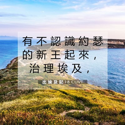 Picture 07 - 出 埃 及 記 1:8 CUVT - 有 不 認 識 約 瑟 的 新 王 起 來 ， - Bible Verse Picture