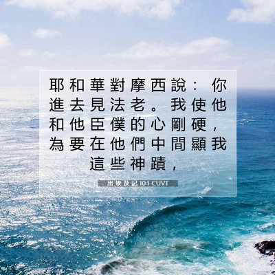 Picture 07 - 出 埃 及 記 10:1 CUVT - 耶 和 華 對 摩 西 說 ： 你 進 去 見 - Bible Verse Picture