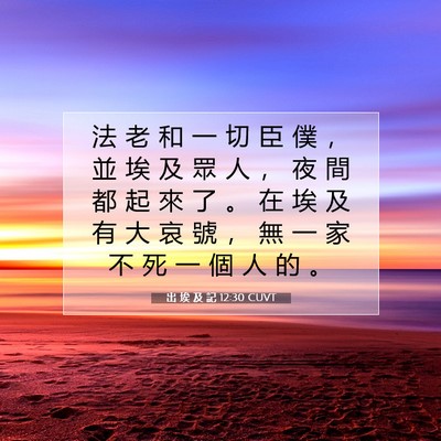 Picture 07 - 出 埃 及 記 12:30 CUVT - 法 老 和 一 切 臣 僕 ， 並 埃 及 眾 - Bible Verse Picture