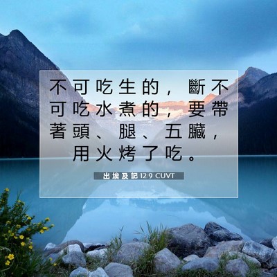 Picture 07 - 出 埃 及 記 12:9 CUVT - 不 可 吃 生 的 ， 斷 不 可 吃 水 煮 - Bible Verse Picture