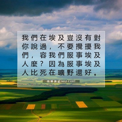 Picture 07 - 出 埃 及 記 14:12 CUVT - 我 們 在 埃 及 豈 沒 有 對 你 說 過 - Bible Verse Picture