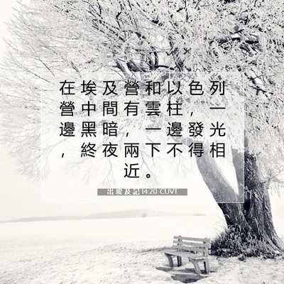 Picture 07 - 出 埃 及 記 14:20 CUVT - 在 埃 及 營 和 以 色 列 營 中 間 有 - Bible Verse Picture