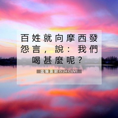 Picture 07 - 出 埃 及 記 15:24 CUVT - 百 姓 就 向 摩 西 發 怨 言 ， 說 ： - Bible Verse Picture
