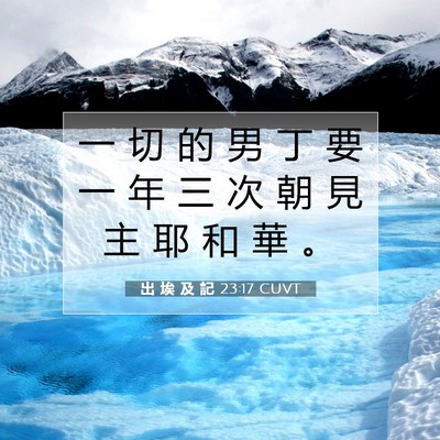 Picture 07 - 出 埃 及 記 23:17 CUVT - 一 切 的 男 丁 要 一 年 三 次 朝 見 - Bible Verse Picture