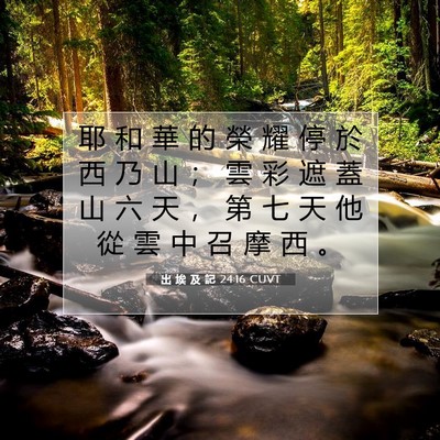 Picture 07 - 出 埃 及 記 24:16 CUVT - 耶 和 華 的 榮 耀 停 於 西 乃 山 ； - Bible Verse Picture