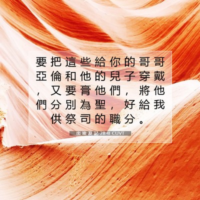 Picture 07 - 出 埃 及 記 28:41 CUVT - 要 把 這 些 給 你 的 哥 哥 亞 倫 和 - Bible Verse Picture