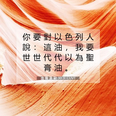 Picture 07 - 出 埃 及 記 30:31 CUVT - 你 要 對 以 色 列 人 說 ： 這 油 ， - Bible Verse Picture